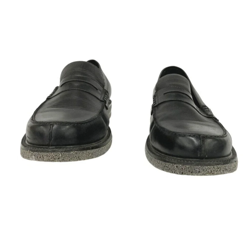 Donald Pliner Landry Mens Black‎ Leather Slip On Loafers Penny Shoes Size 12M